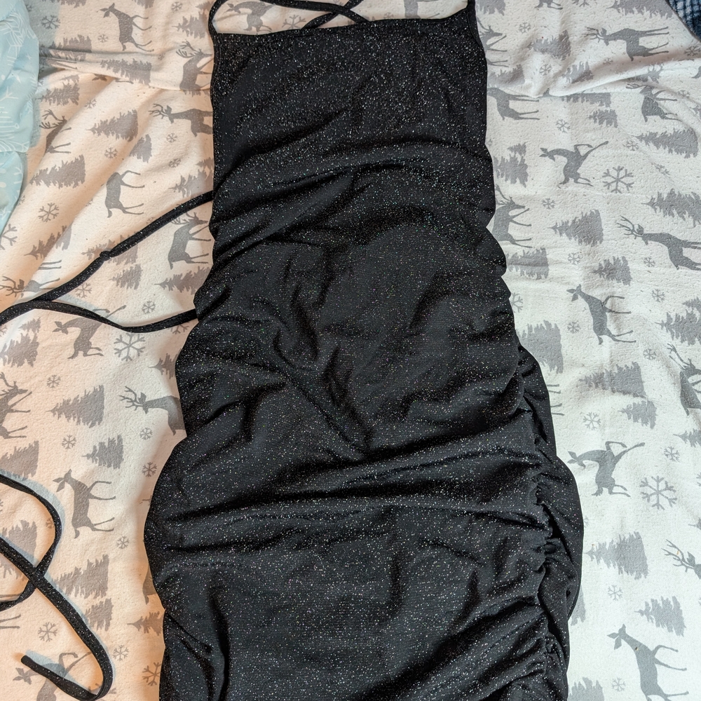 Black Glitter Hoco Dress